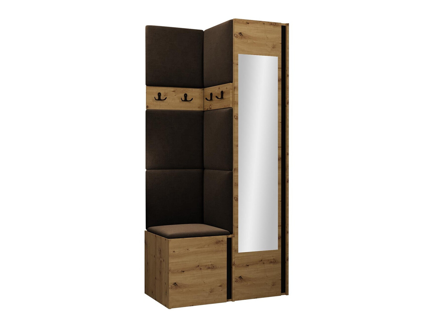 Conjunto para corredor Pinis XXV (Carvalho Artisan + Preto)