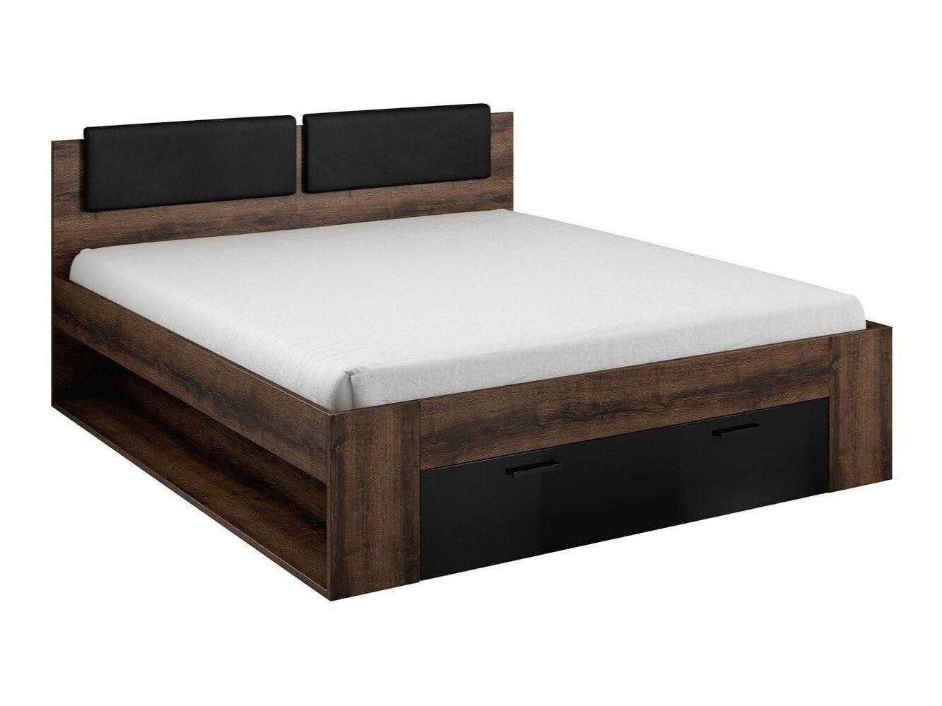 Cama Levruvu 106 (Carvalho do Monastery + Preto brilhante)