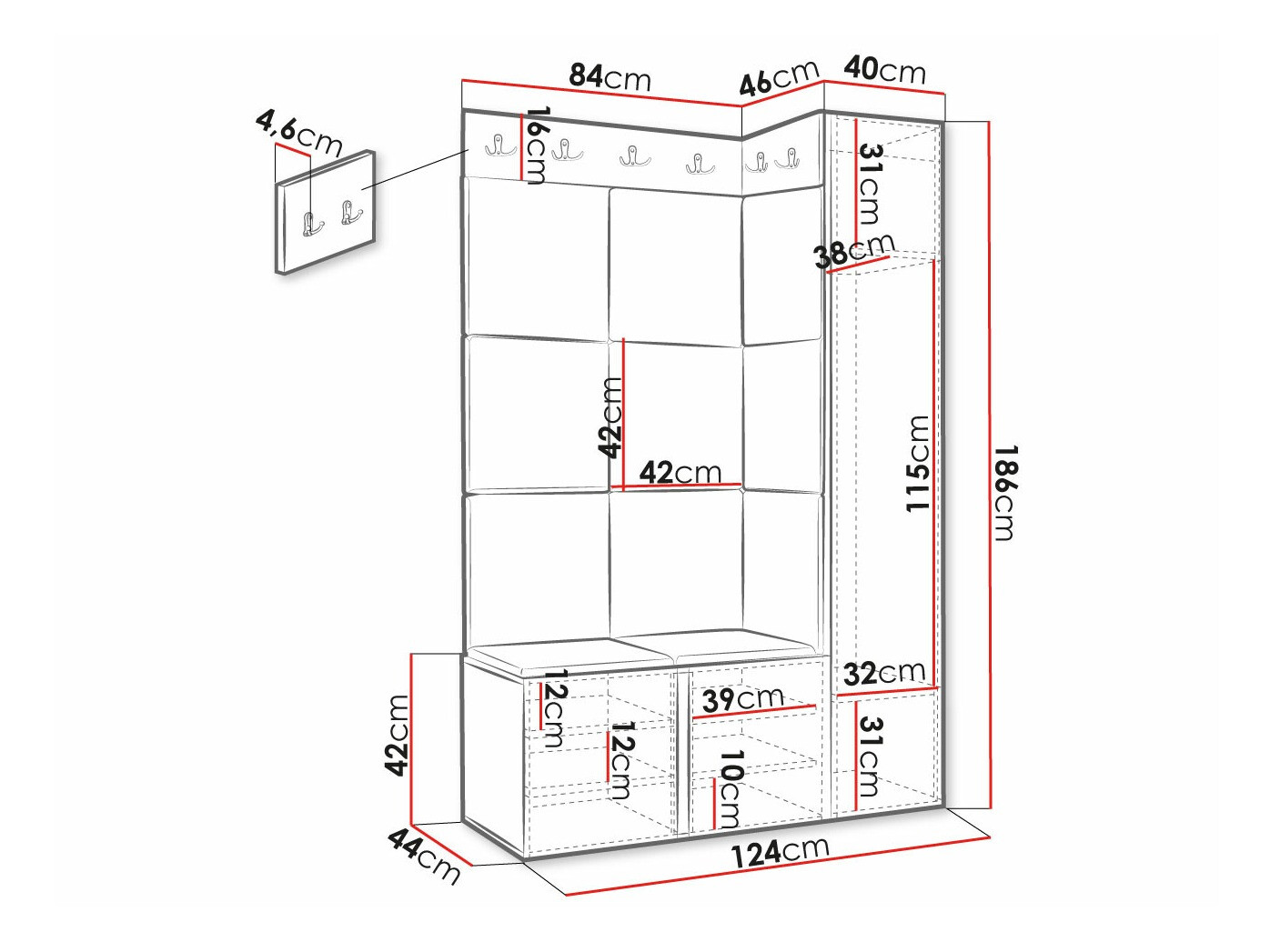 Conjunto para corredor Hartford 377 (Preto)
