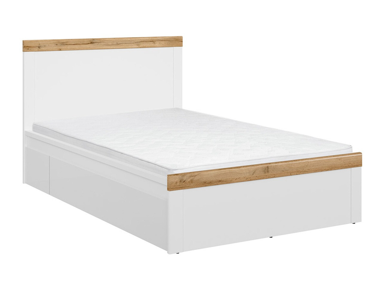 Cama Sonsoru 115 (Branco + Branco brilhante + Carvalho wotan)
