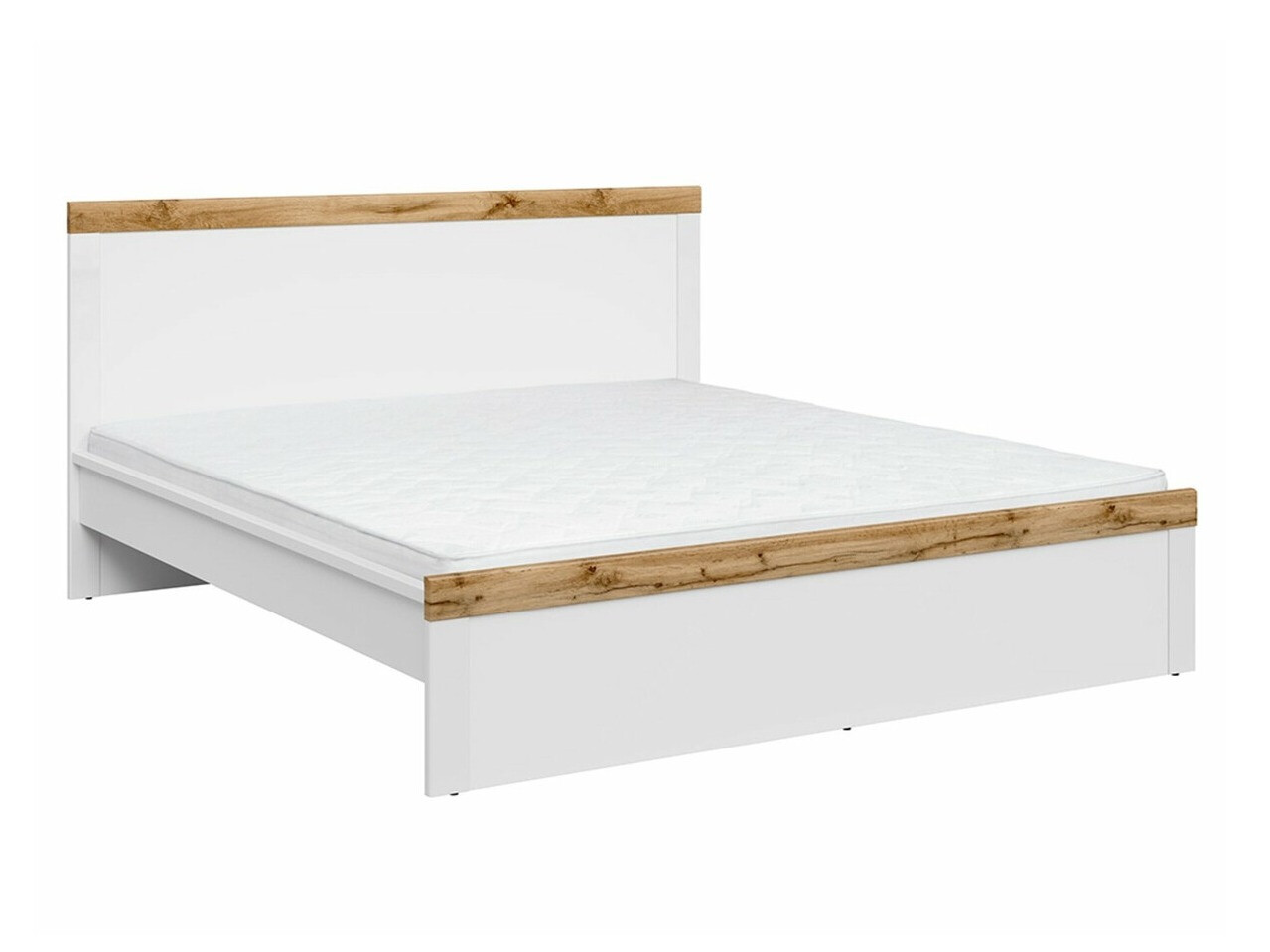 Cama Sonsoru 115 (Branco + Branco brilhante + Carvalho wotan)