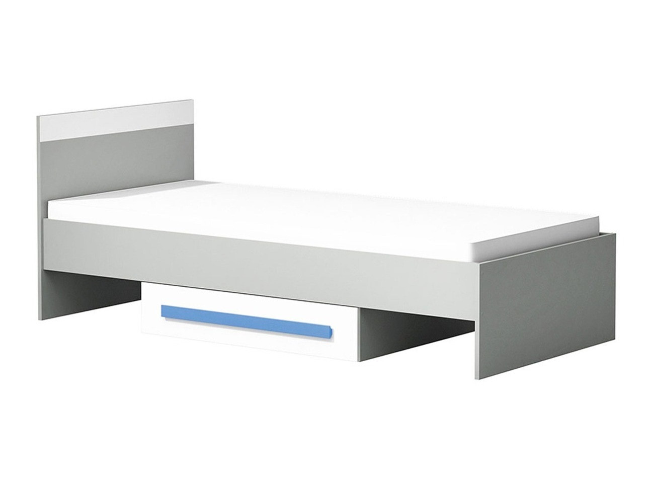 Cama Akron C112 (Cinzento + Branco + Azul)
