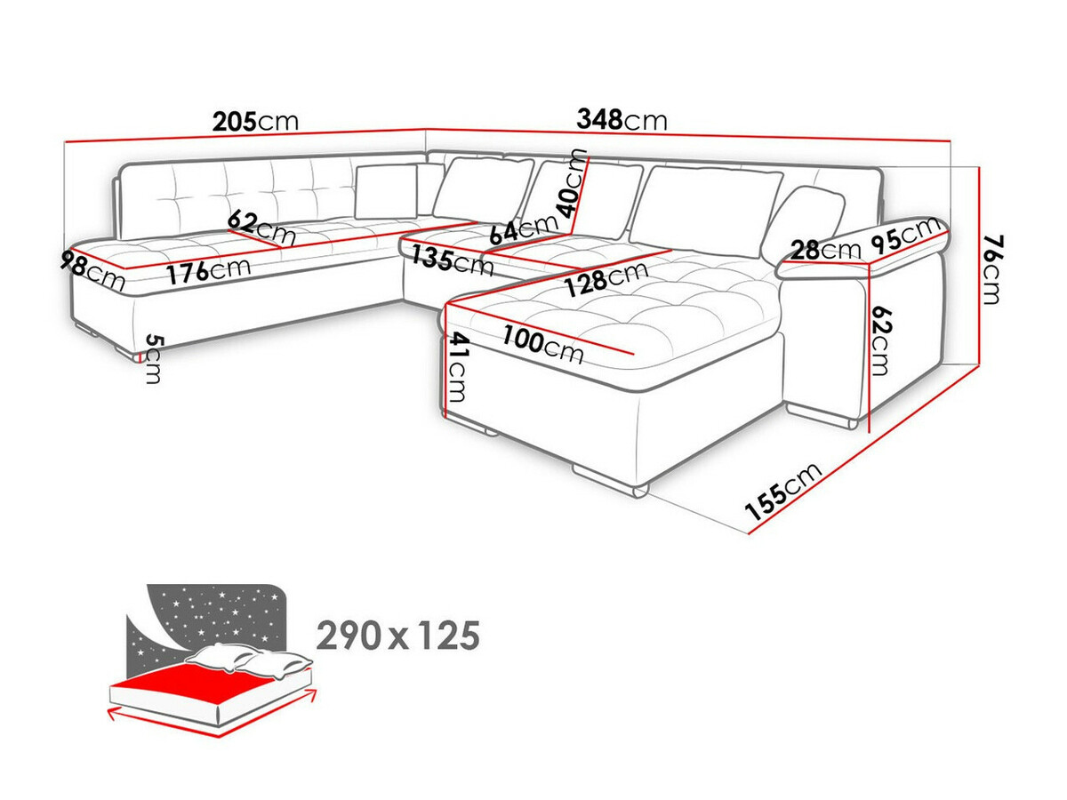 Conjunto de mobiliário com estofo Comfivo 217 (Soft 017 + Lawa 05)