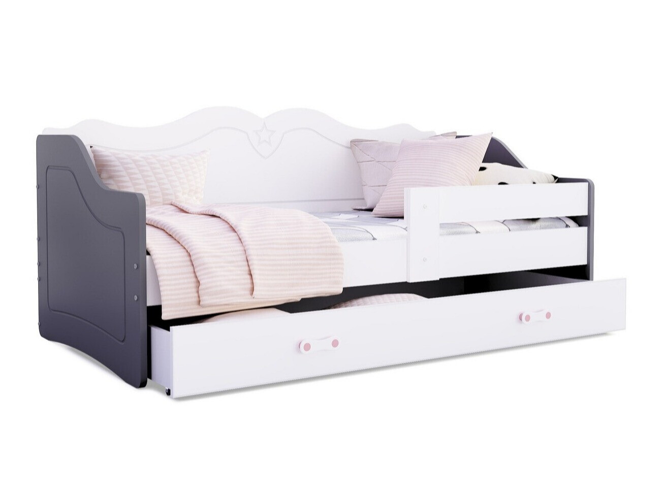 Cama Aurora 148 (Branco + Cinzento)