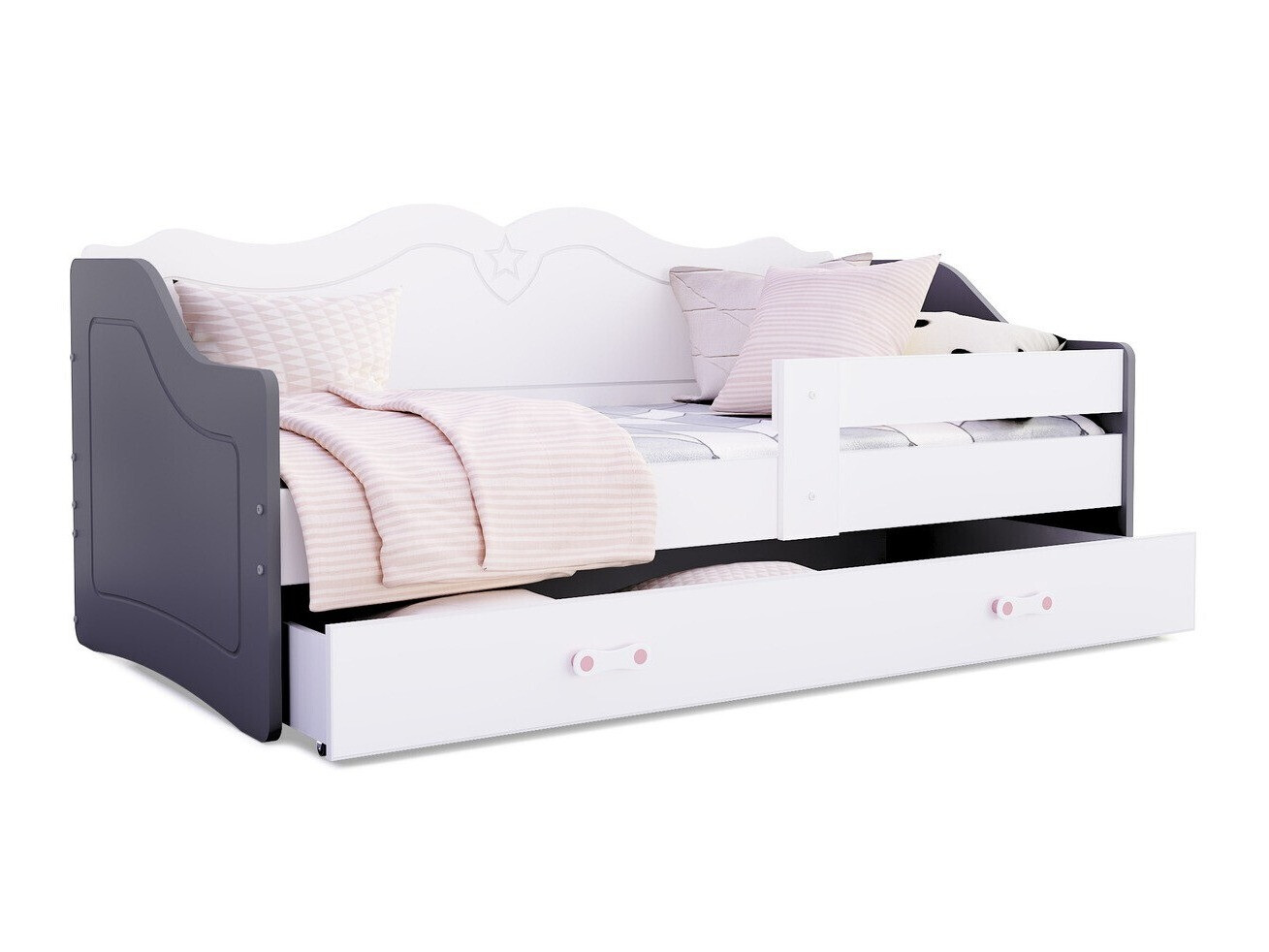 Cama Aurora 148 (Branco + Cinzento)