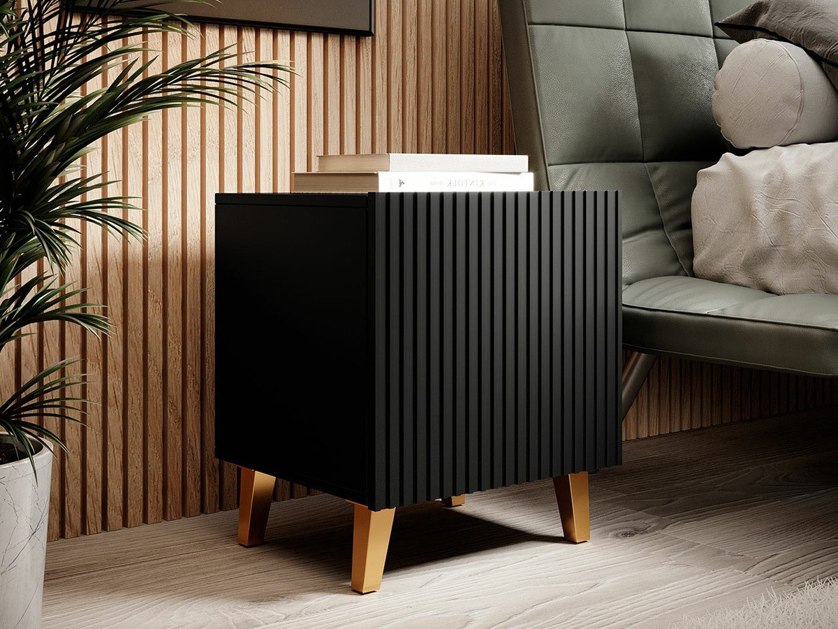 Mesa de cabeceira Dicto (Preto + Dourado) (2un.)