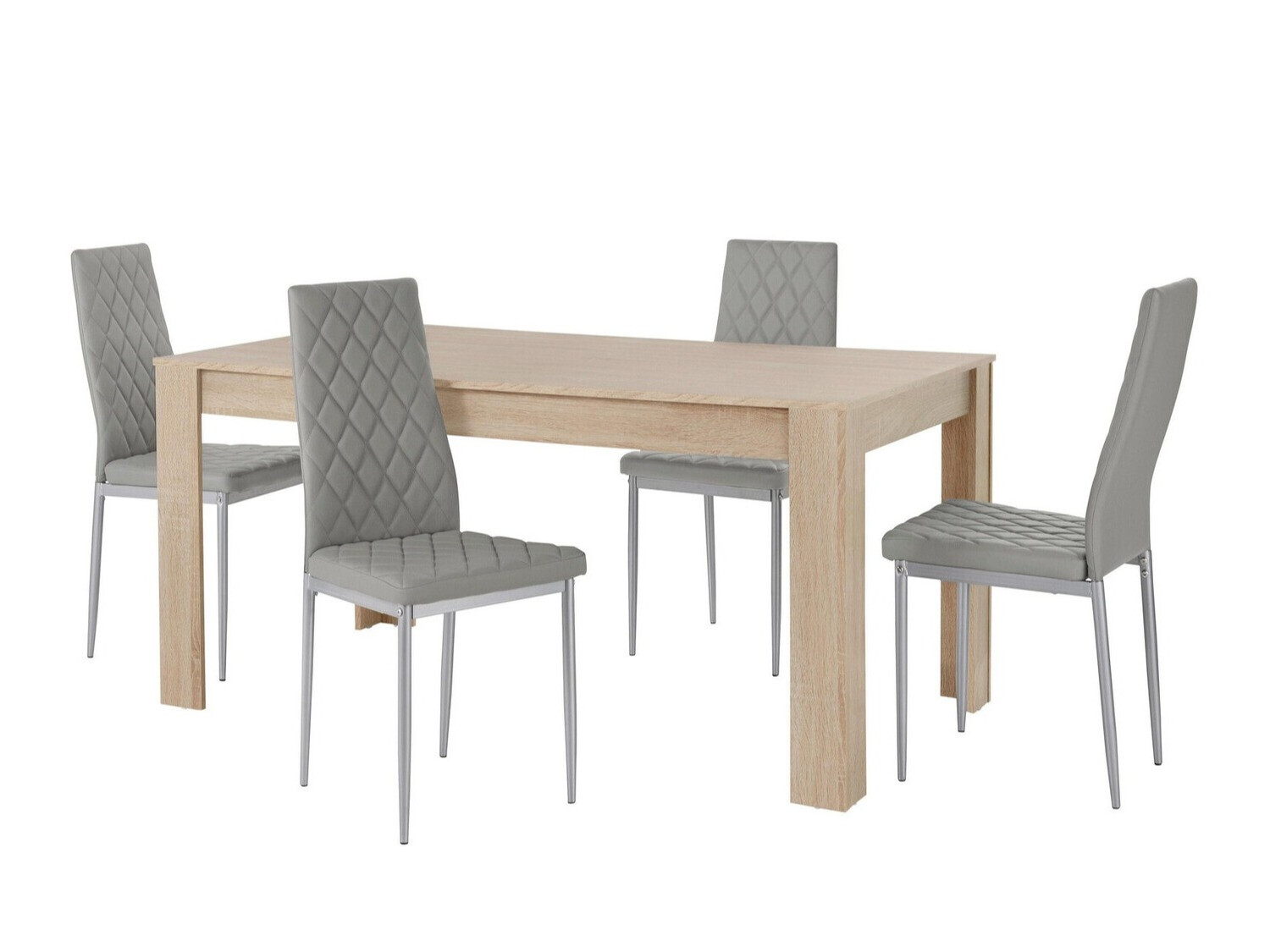Conjunto para refeições Denton 598 (Cinzento + Prateado)