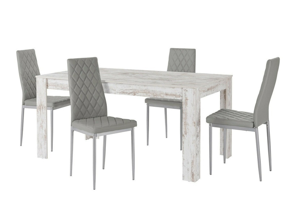 Conjunto para refeições Denton 602 (Cinzento + Prateado)