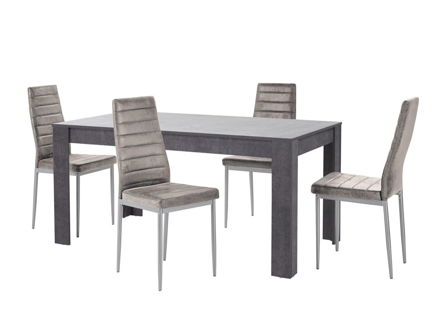 Conjunto para refeições Denton 605 (Prateado + Cinzento claro)