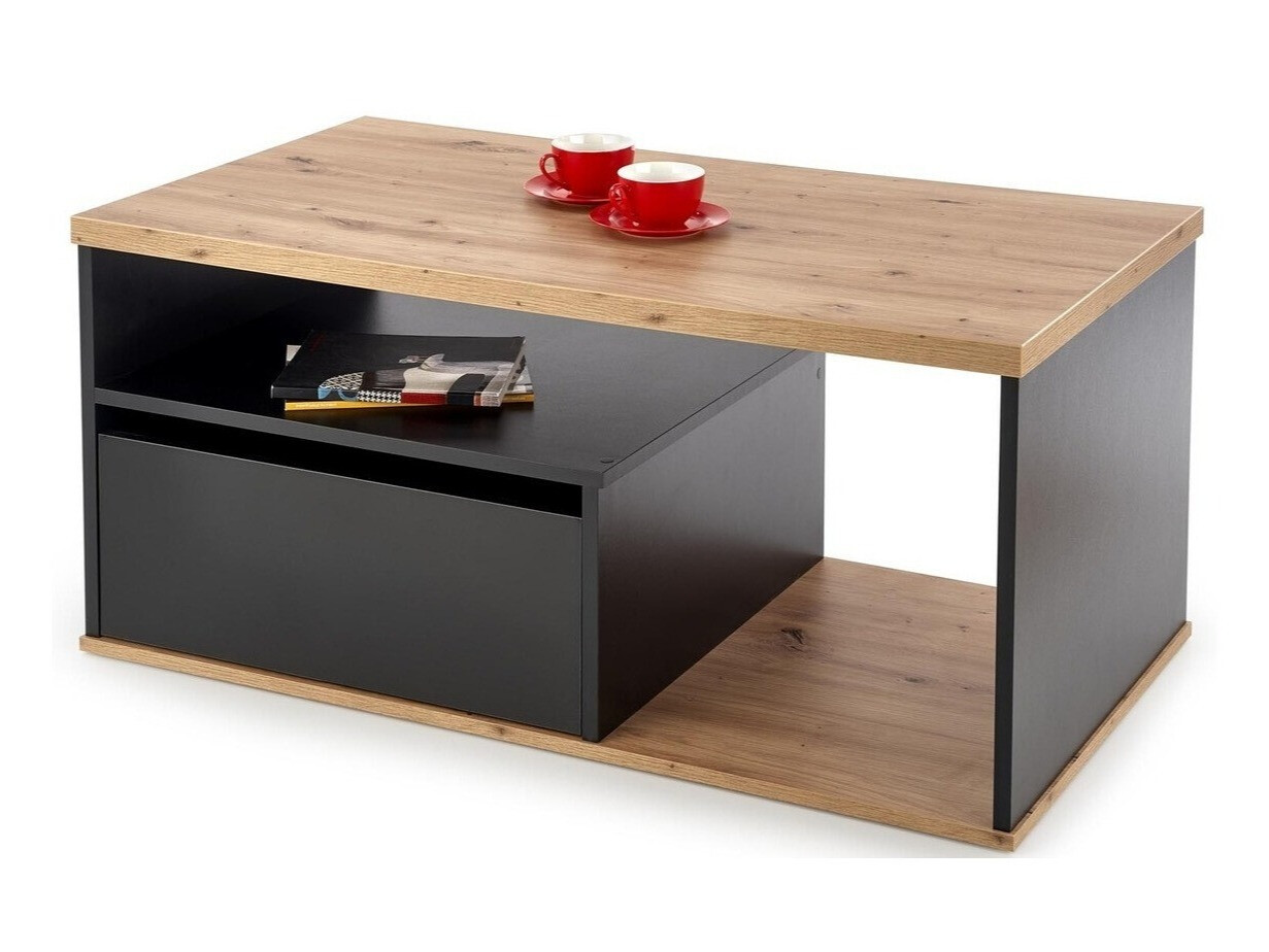 Mesa de centro Houston 954 (Carvalho wotan + Preto)