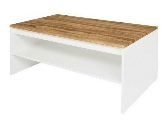 Mesa para revistas Sonsoru 122 (Branco + Carvalho wotan)