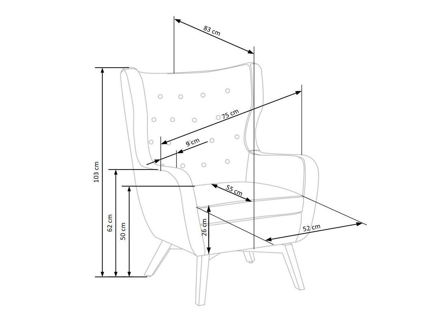 Poltrona Houston 836 (Vermelho + Preto)