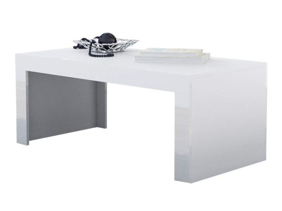 Mesa de centro Charlotte 107 (Branco + Branco brilhante)
