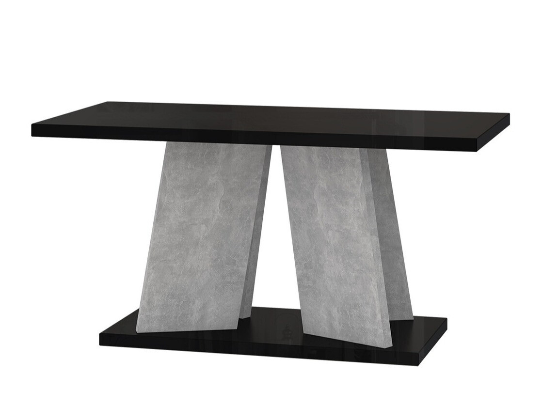 Mesa de centro Goodyear 108 (Preto brilhante + Cimento)