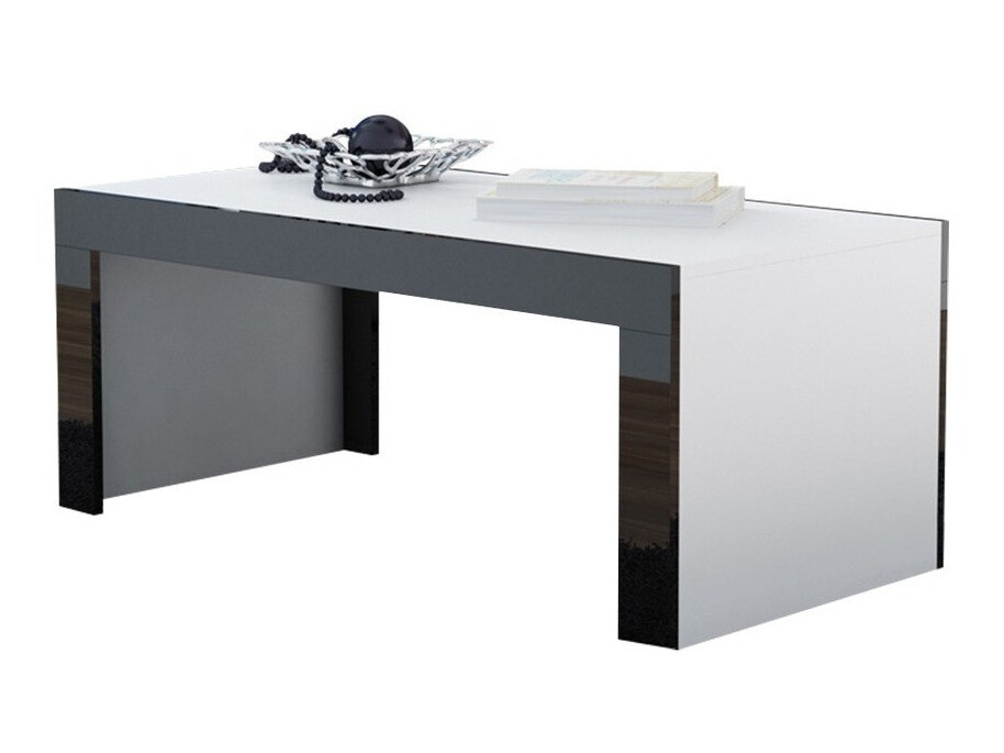 Mesa para revistas Charlotte 107 (Branco + Preto brilhante)