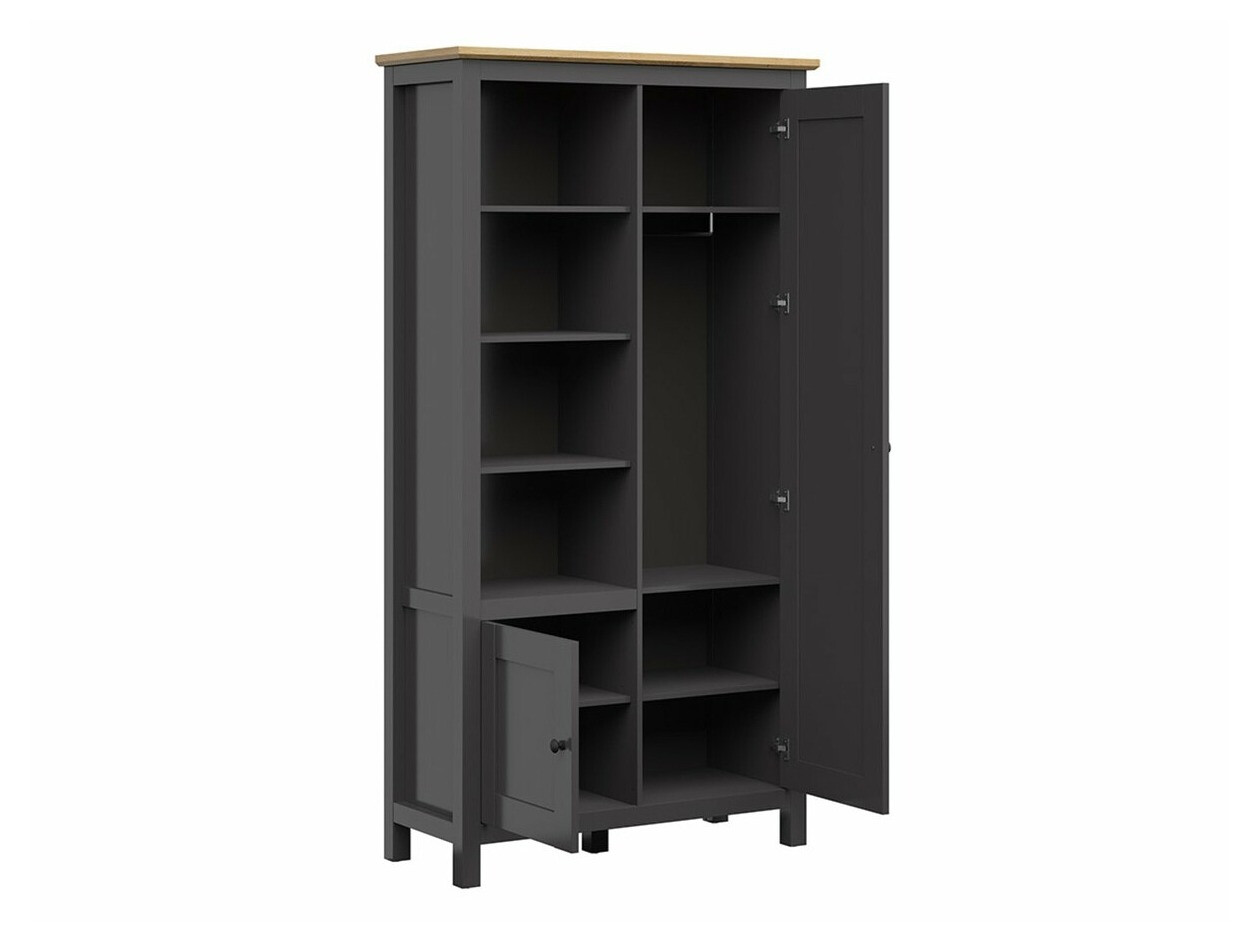 Roupeiro Sordoro 128 (Grafite + Carvalho Artisan)