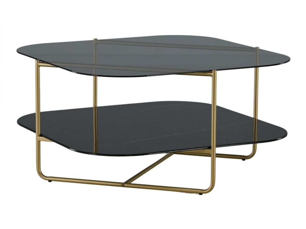 Mesa de centro Dallas 2956 (Mármore preto + Latão)