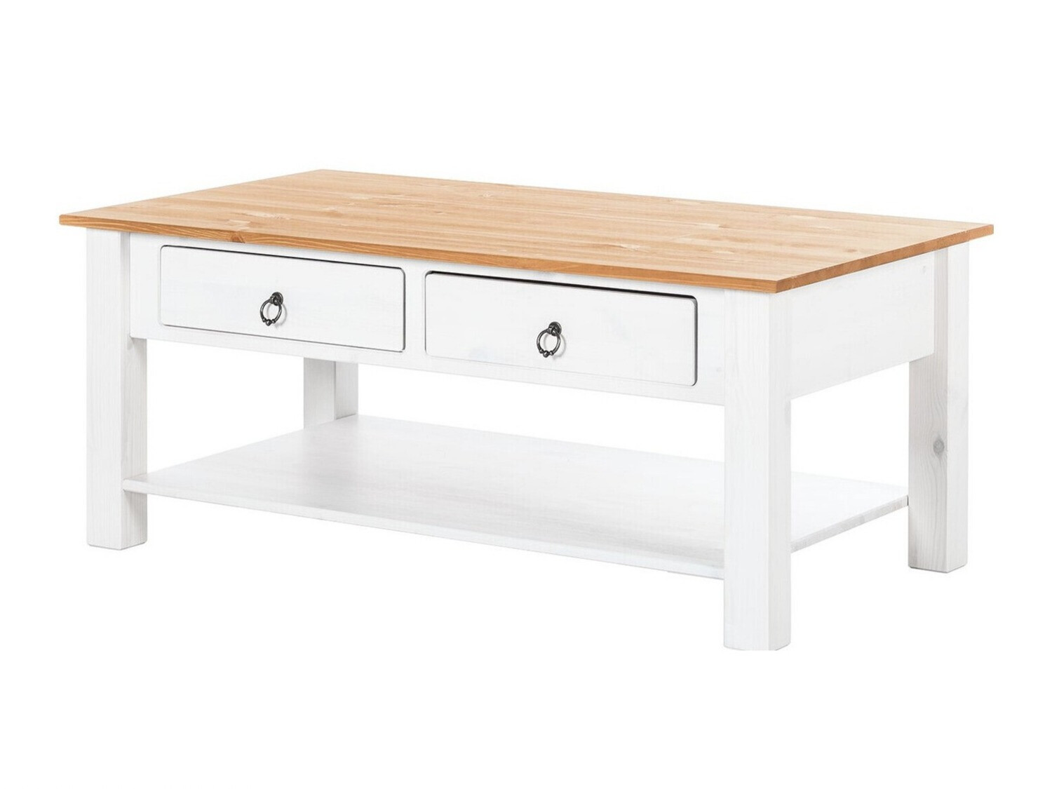 Mesa de centro Denton 120 (Branco + Carvalho de mel)