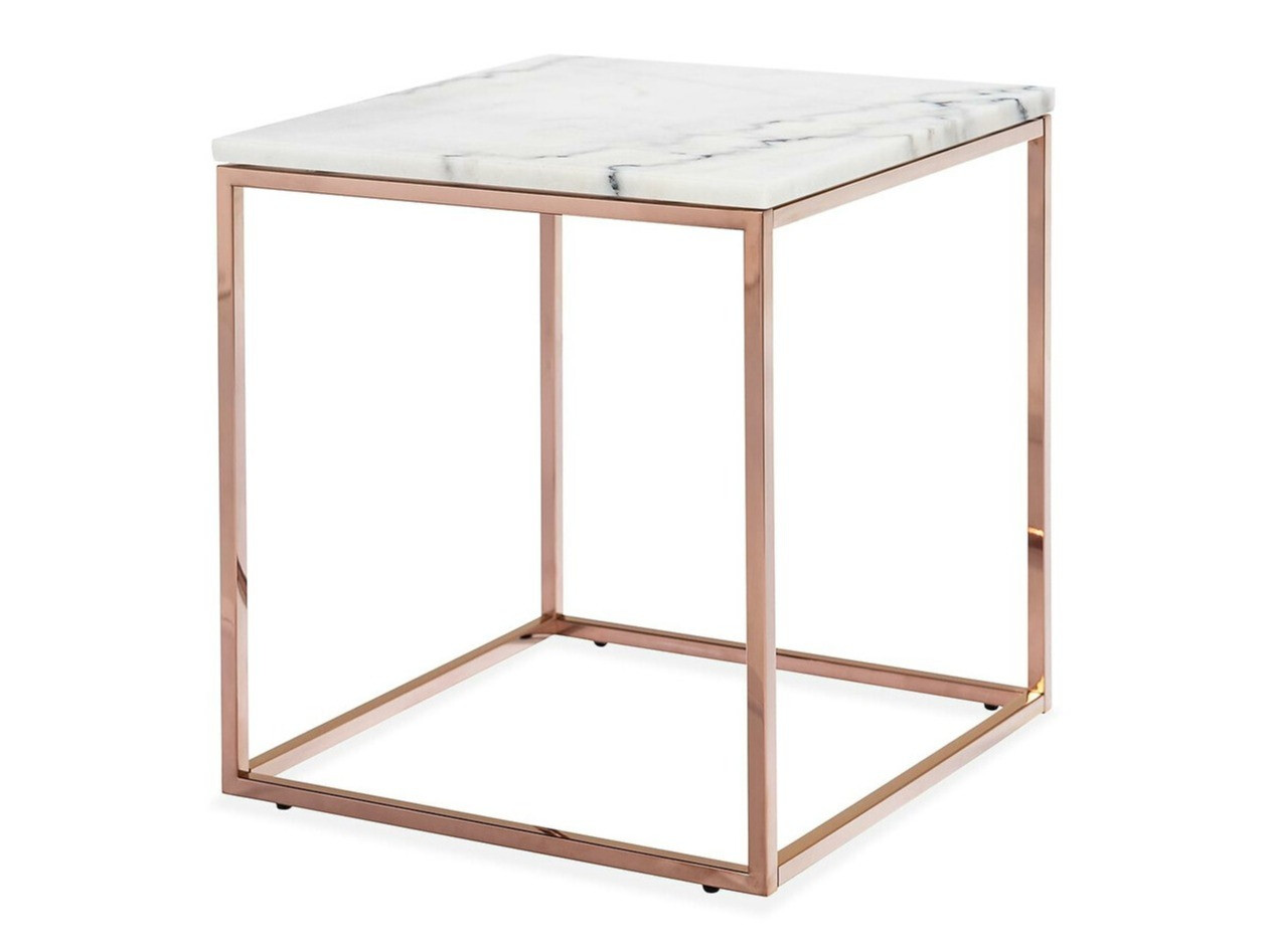 Mesa para revistas Riverton 716 (Marmore branco + Dourado)