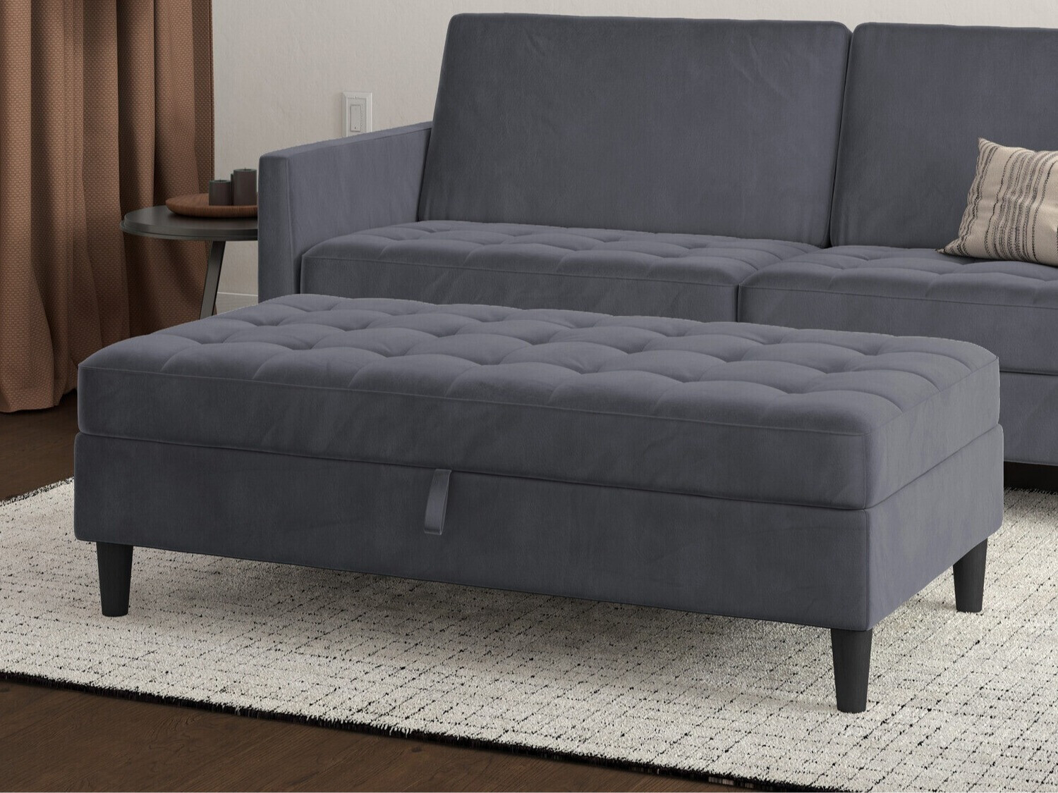 Banco estofado Tulsa 544 (Cinzento)