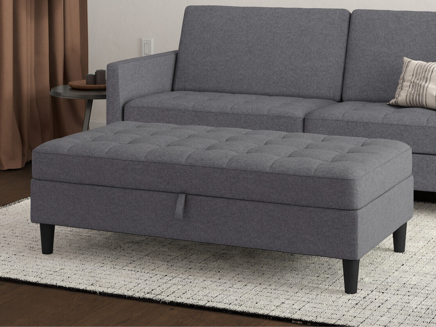 Banco estofado Tulsa 545 (Cinzento)