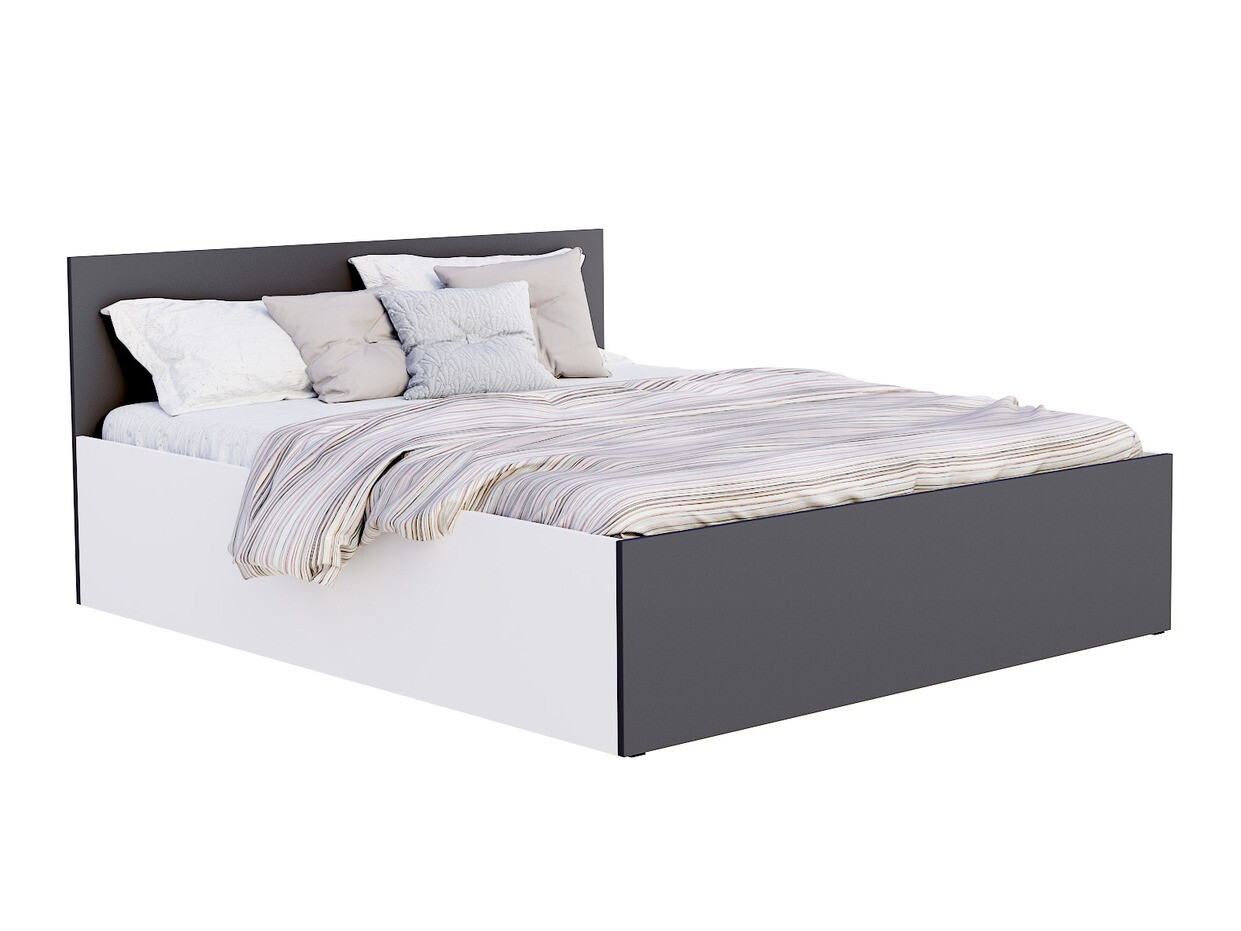 Cama Aurora 145 (Branco + Cinzento)