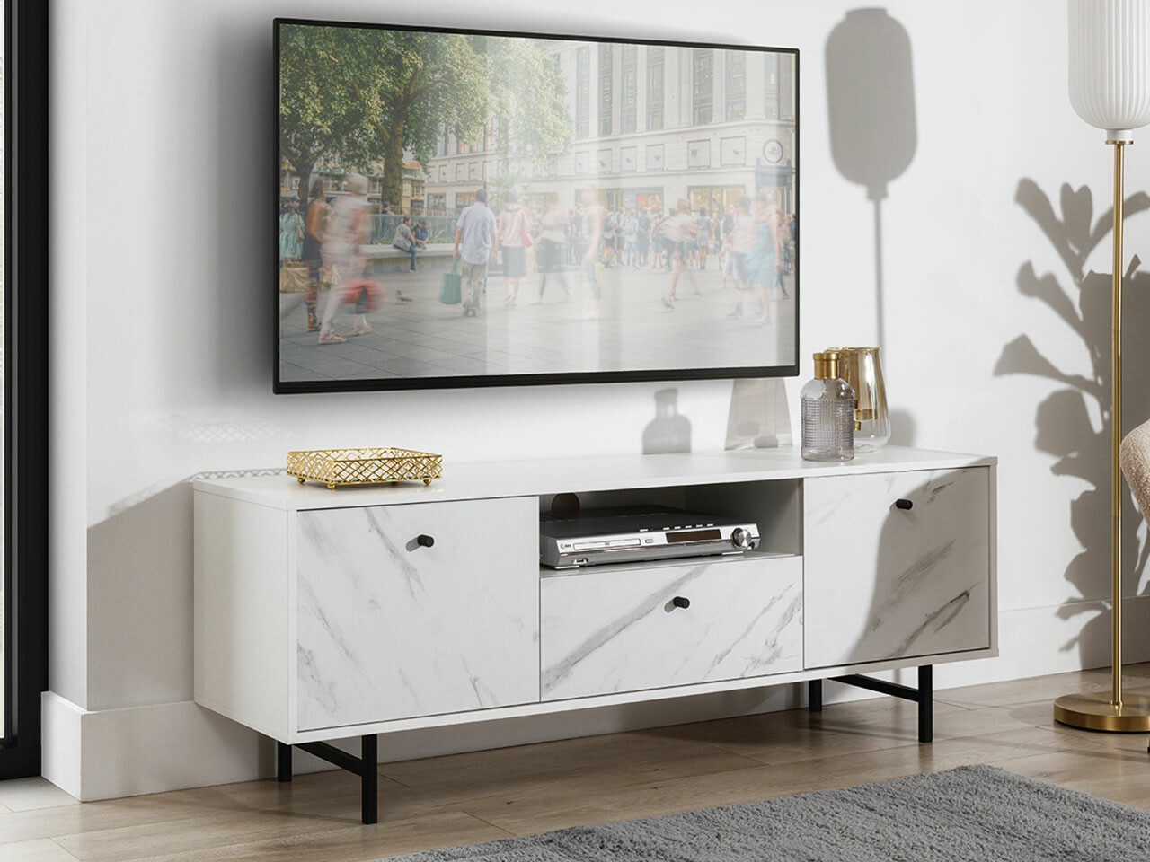 Móvel de TV Providence T102 (Marmore branco)