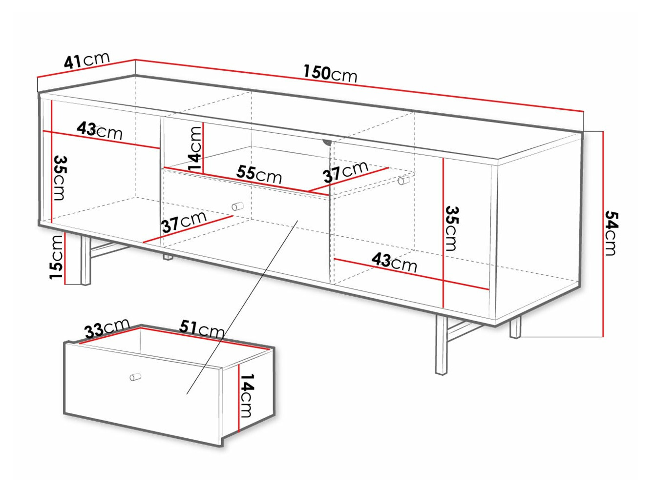 Móvel de TV Providence T102 (Marmore branco)