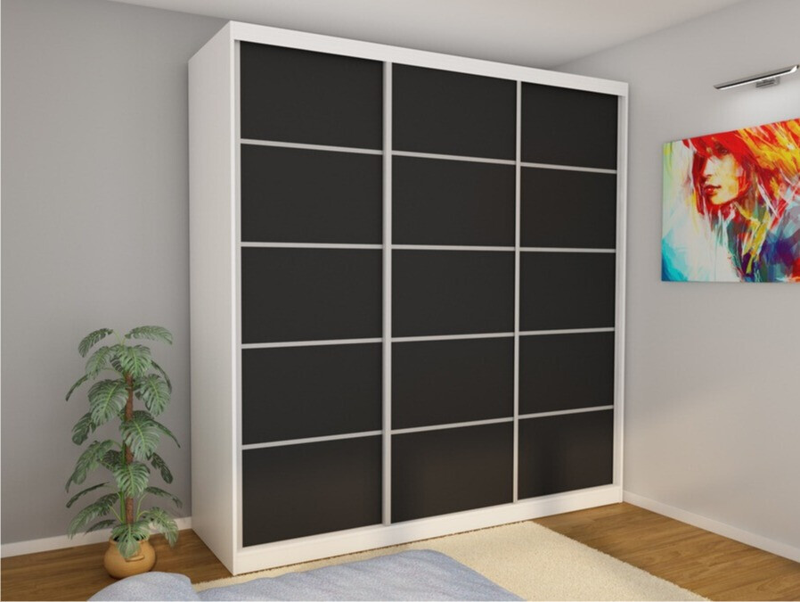 Roupeiro Lexington 124 (Branco + Preto)