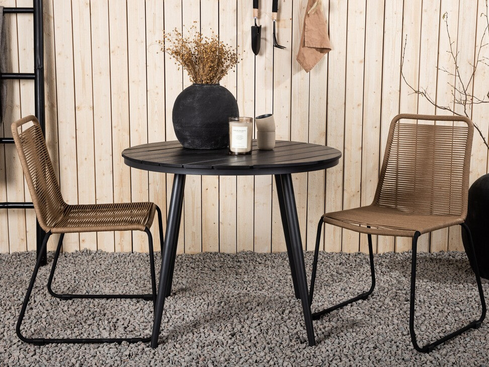 Conjunto de mesa e cadeiras Dallas 3782 (Castanho claro + Preto)