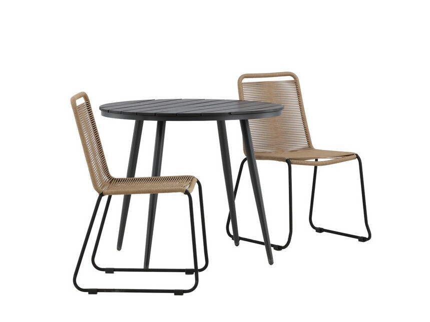 Conjunto de mesa e cadeiras Dallas 3782 (Castanho claro + Preto)