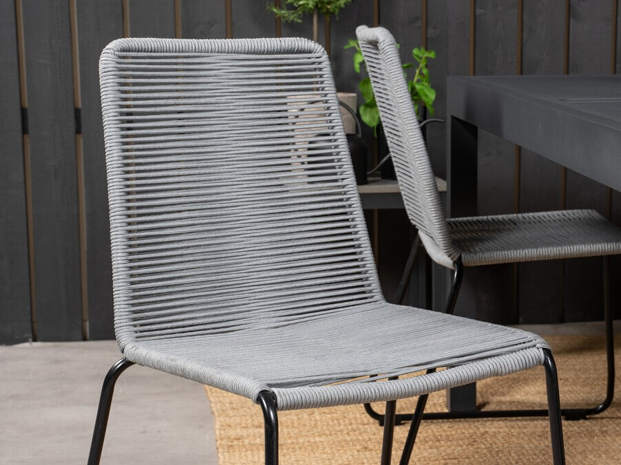 Conjunto de mesa e cadeiras Dallas 3783 (Cinzento + Preto)