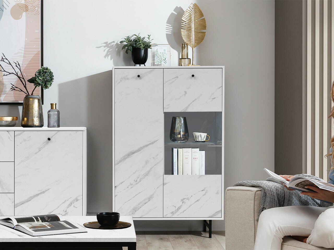 Estante Providence T105 (Marmore branco)