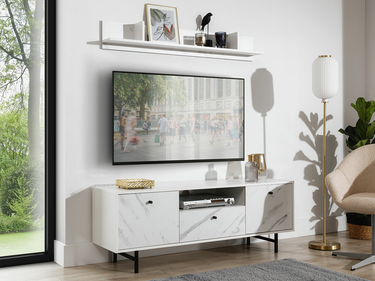 Conjunto de mobiliário Providence 184 (Marmore branco)