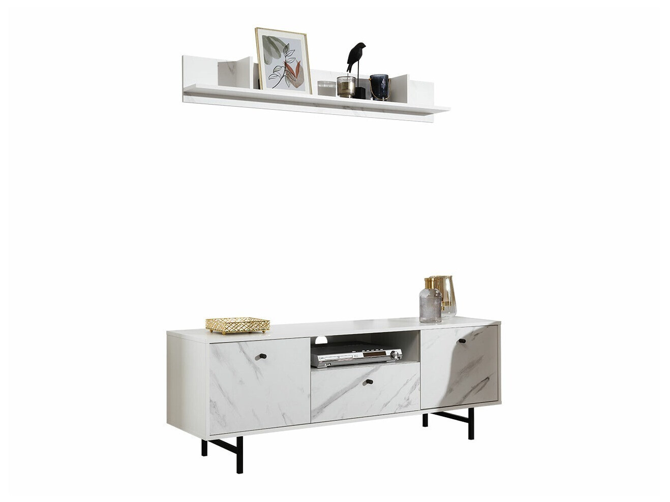 Conjunto de mobiliário Providence 184 (Marmore branco)