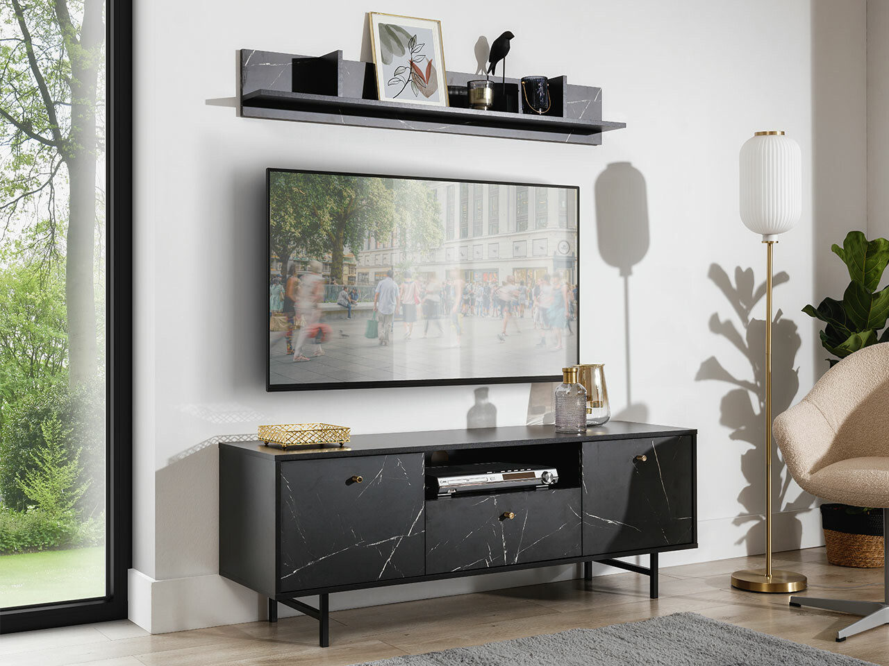 Conjunto de mobiliário Providence 184 (Mármore preto)
