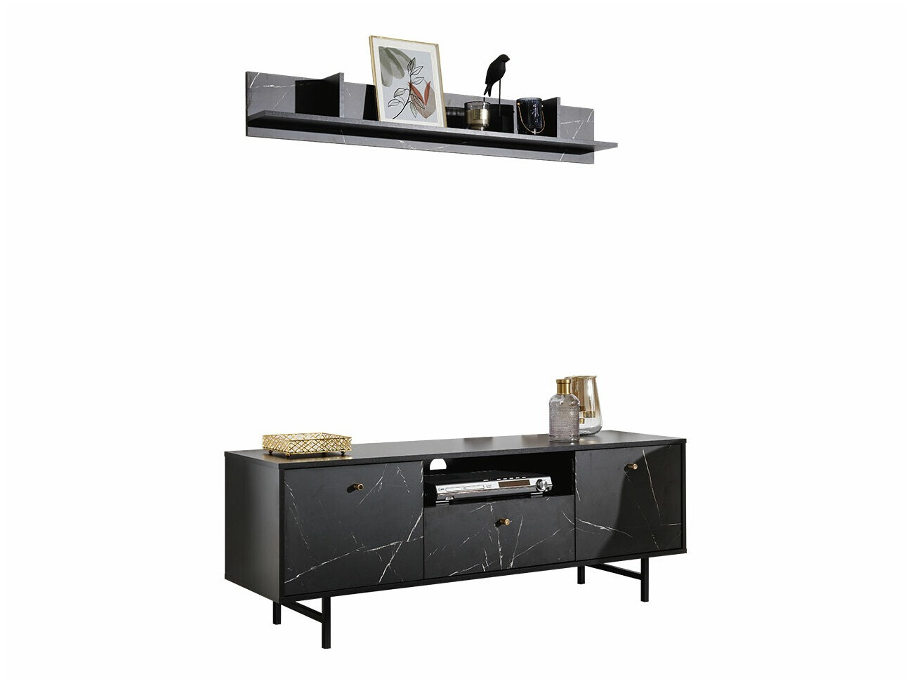 Conjunto de mobiliário Providence 184 (Mármore preto)