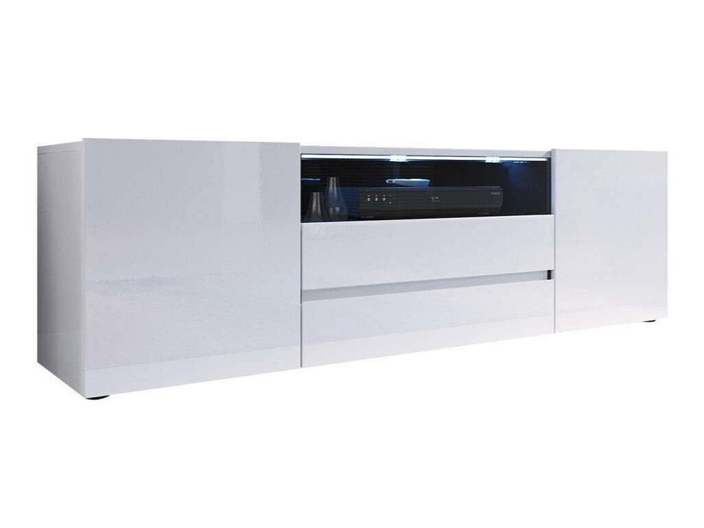 Móvel de TV Ager (Branco + Branco brilhante)