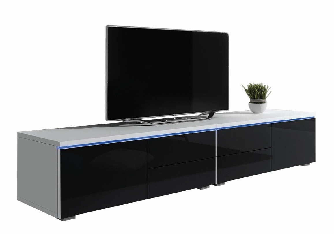 Móvel de TV Hortus (Branco + Preto brilhante)