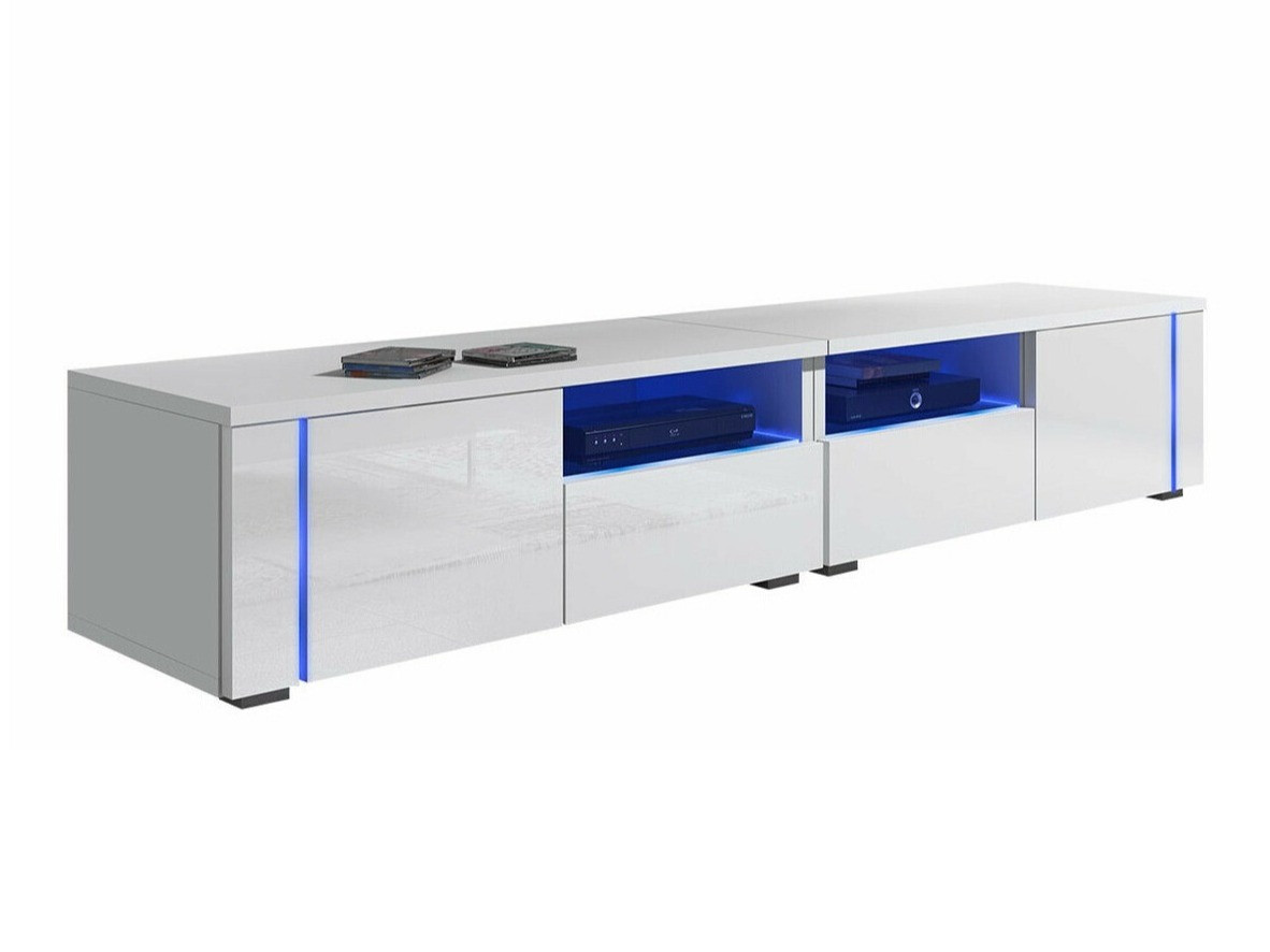 Móvel de TV Nashville 127 (Branco + Branco brilhante)