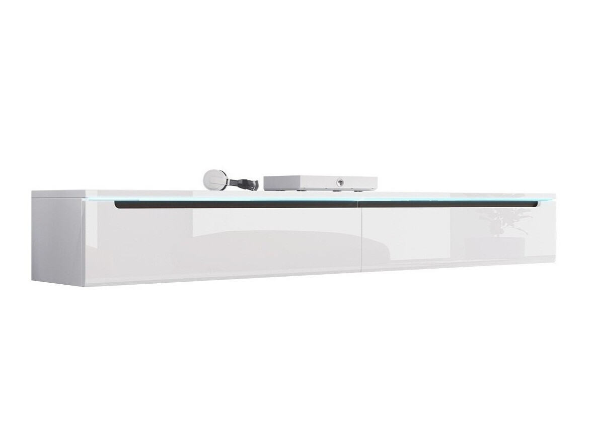 Móvel de TV Sarasota 114 (Branco + Branco brilhante)