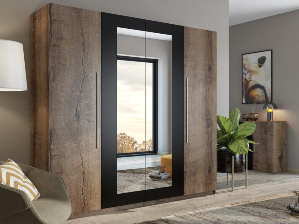 Roupeiro Vestivo 100 (Carvalho do Monastery + Preto)