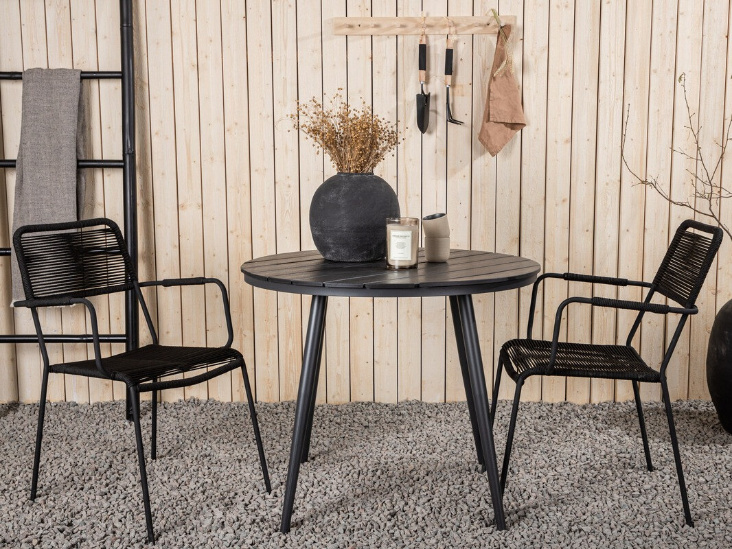 Conjunto de mesa e cadeiras Dallas 3784 (Preto)