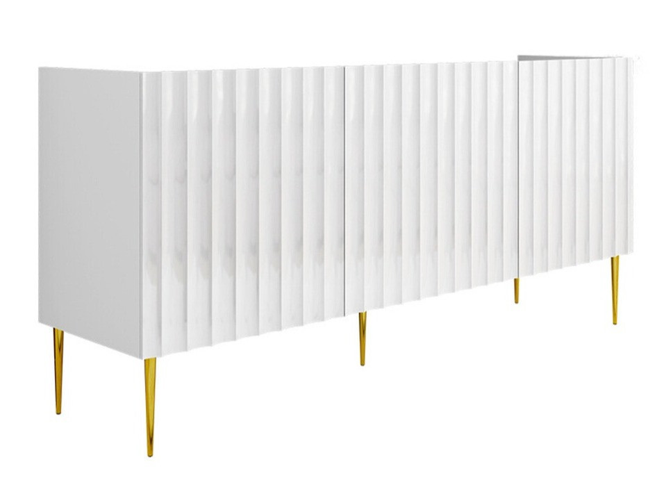 Aparador Merced B130 (Branco brilhante + Branco)