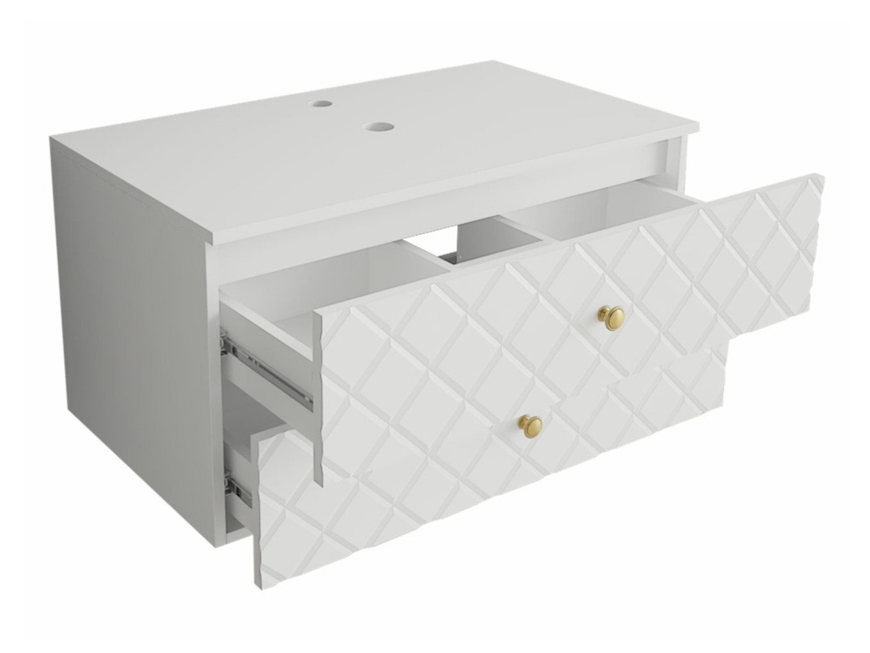 Armário suspenso para casa de banho para lavatório Mircalu 100 (Preto)