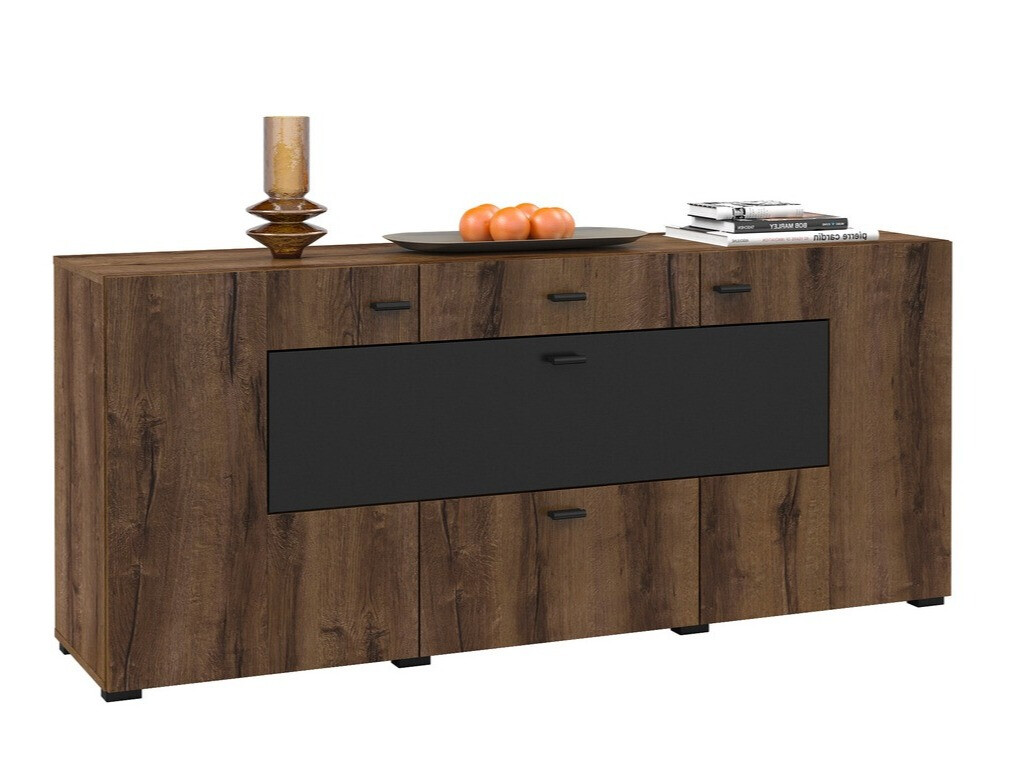 Cómoda Mondalo 104 (Carvalho do Monastery + Preto mate)