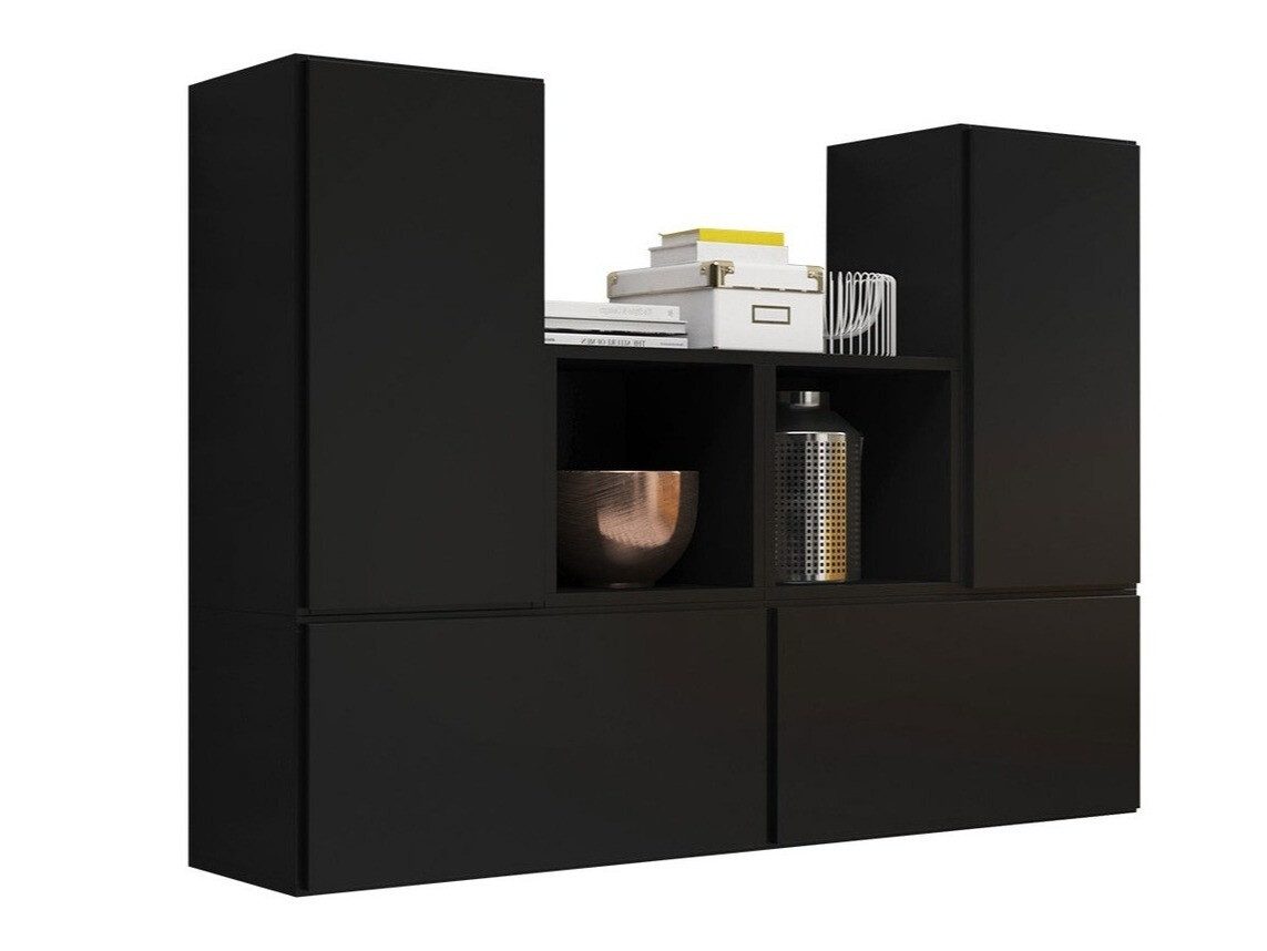 Conjunto de armários Corbele 123 (Preto)
