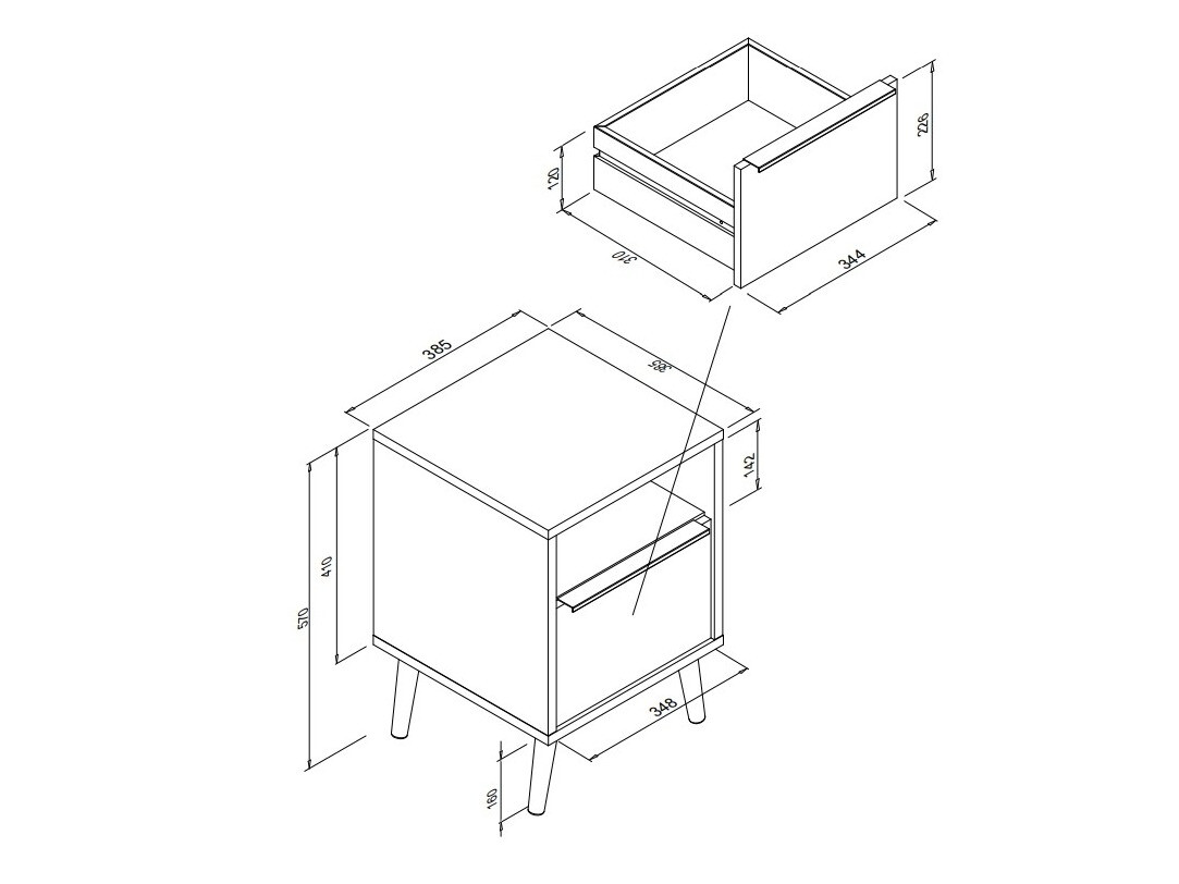Mesa de cabeceira Findlay 133