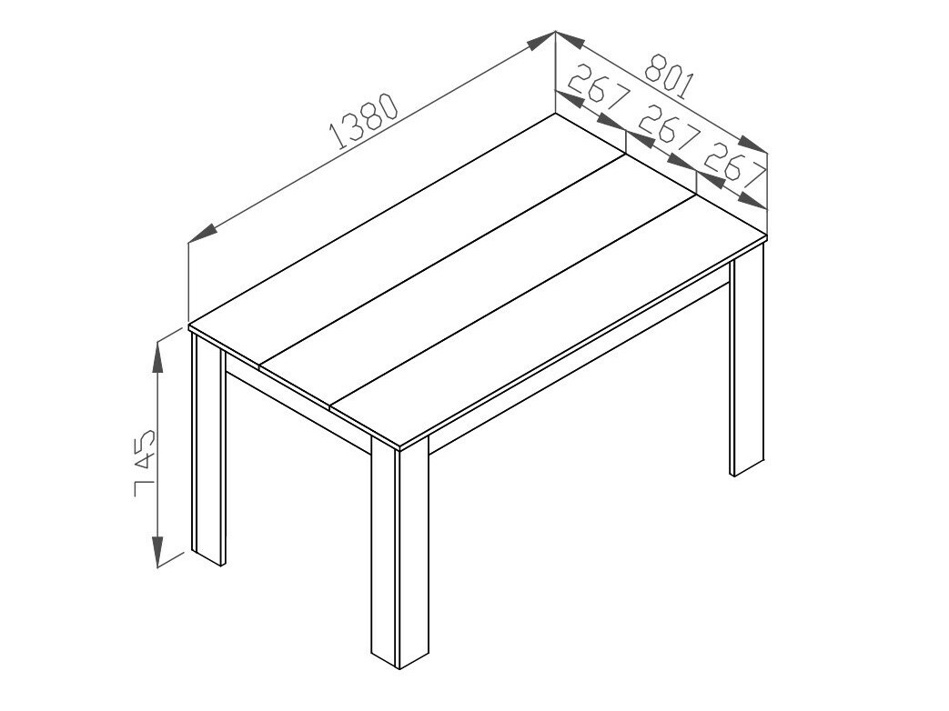 Mesa Findlay 155 (Cimento + Branco + Preto)