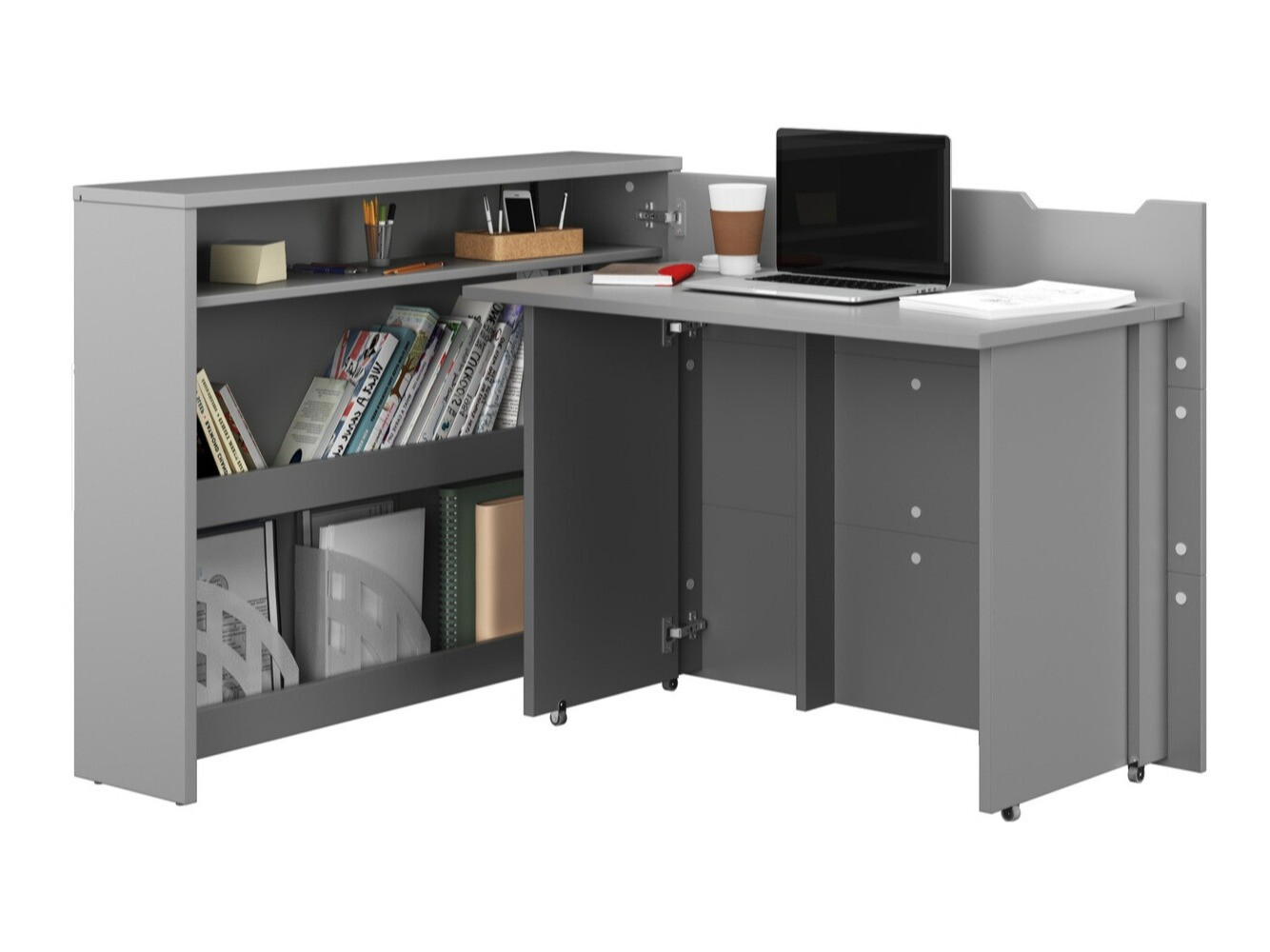 Secretária de canto Concept Pro Lenart Levfere 101 (Cinzento)